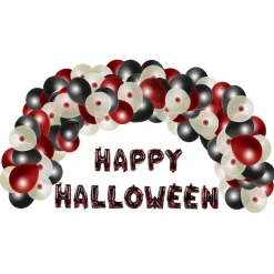Kit arche ballons Halloween noir rouge blanc 4m