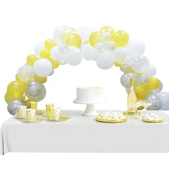 Kit arche de ballons nuit gris jaune blanc 60 pièces 4m
