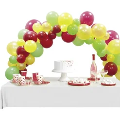 Kit arche de ballons vert jaune rouge 60 pièces 4m