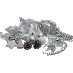 Kit décoration argentée pour sapin X 40