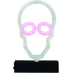 Lampe néon Halloween tête de mort 15xH23,5cm
