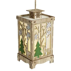 Lanterne de Noël lumineuse décor renne H23,5cm
