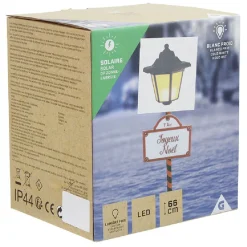 Lanterne lumineuse à planter solaire H75cm effet flamme vascillante