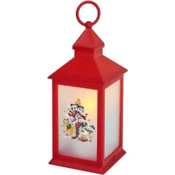 Lanterne lumineuse Disney Mickey Minnie plastique rouge 10,5x10,5xH24,5cm