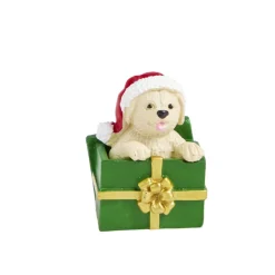 Lot de 3 figurines pour village animé de Noël thème chiots