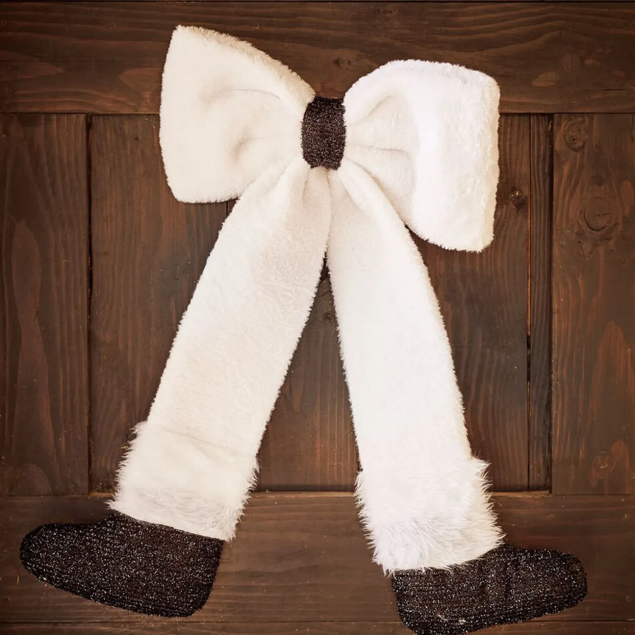 Noeud décoratif XL avec jambes blanc et noir H70cm