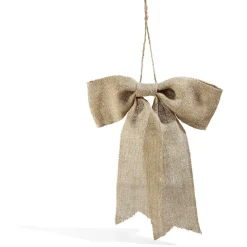 Noeud de Noël à suspendre en jute