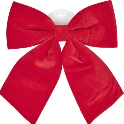 Noeud de Noël XL velours rouge H40 cm