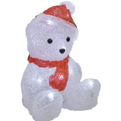 Ourson lumineux Noël bonnet rouge