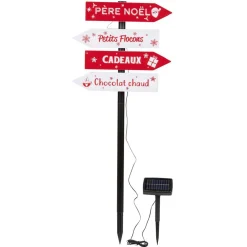 Pancarte directionnelle lumineuse solaire 32 LED H100cm