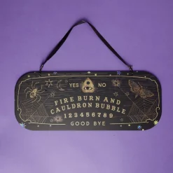 Pancarte Halloween à suspendre planche ouija en bois L43xH17cm