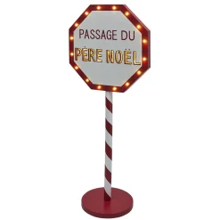 Panneau lumineux Passage du Père Noël 20 LED blanc chaud H70,5cm