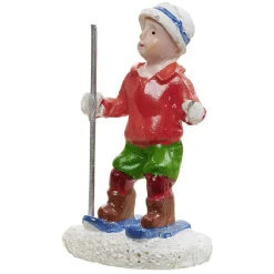 Personnage village de Noël enfant à ski