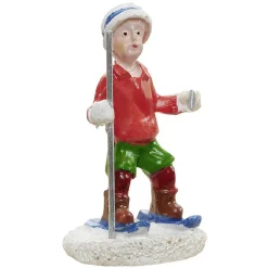 Personnage village de Noël enfant à ski