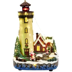 Phare lumineux animé et musical Village de Noël