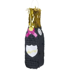 Piñata forme bouteille noir et doré