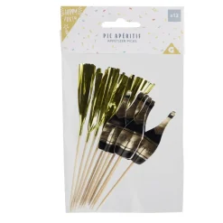 Pic apéritif décoratif argenté x12