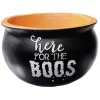 Porte bougie Halloween forme chaudron en dolomite Ø15xH10,5cm