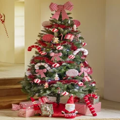 Père noël à poser en feutrine Ø14xH40cm