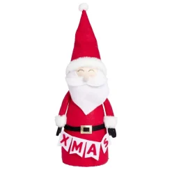 Père noël à poser en feutrine Ø14xH40cm