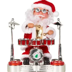 Père Noël jouant de la batterie musical