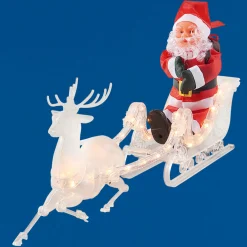Père Noël sur traineau lumineux 43 cm