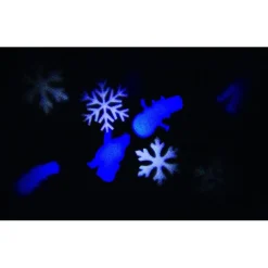 Projecteur de Noël LED animé flocons personnages blanc bleu