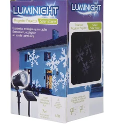 Projecteur extérieur LED solaire Noël flocons animés