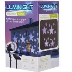 Projecteur LED solaire animé motif étoiles