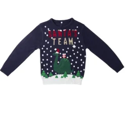 Pull de Noël enfant Santa's Team licorne rose
