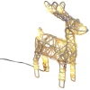 Renne de Noël lumineux métal et rotin 10LED blanc chaud H21cm