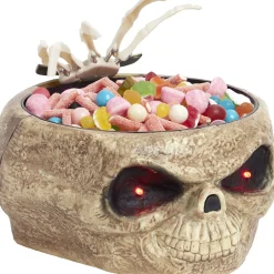 Saladier à bonbons Halloween squelette animé lumineux sonore