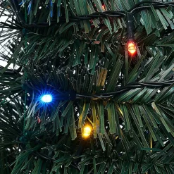 Sapin artificiel pliable lumineux 250LED multicolore pied plastique Ø45xH150cm