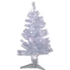 Sapin de Noël blanc fibre optique h 90 cm