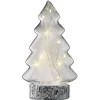 Sapin en verre lumineux 10 LED blanc chaud H21,5 cm