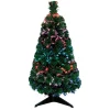 Sapin vert fibre optique 12 LED intérieur H90 cm