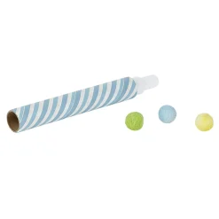 Sarbacane rayée bleu et blanc x 4 et ses 60 boules