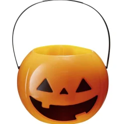 Seau à bonbons Halloween citrouille orange et noir