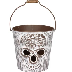 Seau tête de mort Halloween avec anse