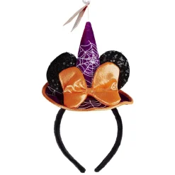 Serre-tête Disney Minnie avec chapeau motif toile d'araignée orange et noir