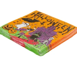 Serviette orange motif Halloween x20