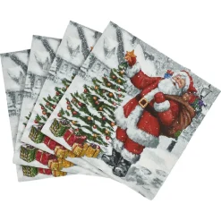 Serviette Père Noël et sapins x20