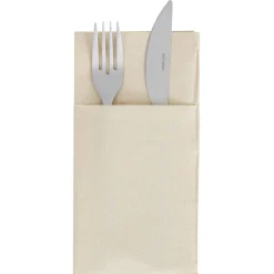 Serviette range couverts 40cm beige x20
