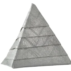 Serviettes de table pré-pliées forme sapin argentées