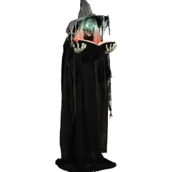 Sorcière debout tenant un livre lumineuse et sonore