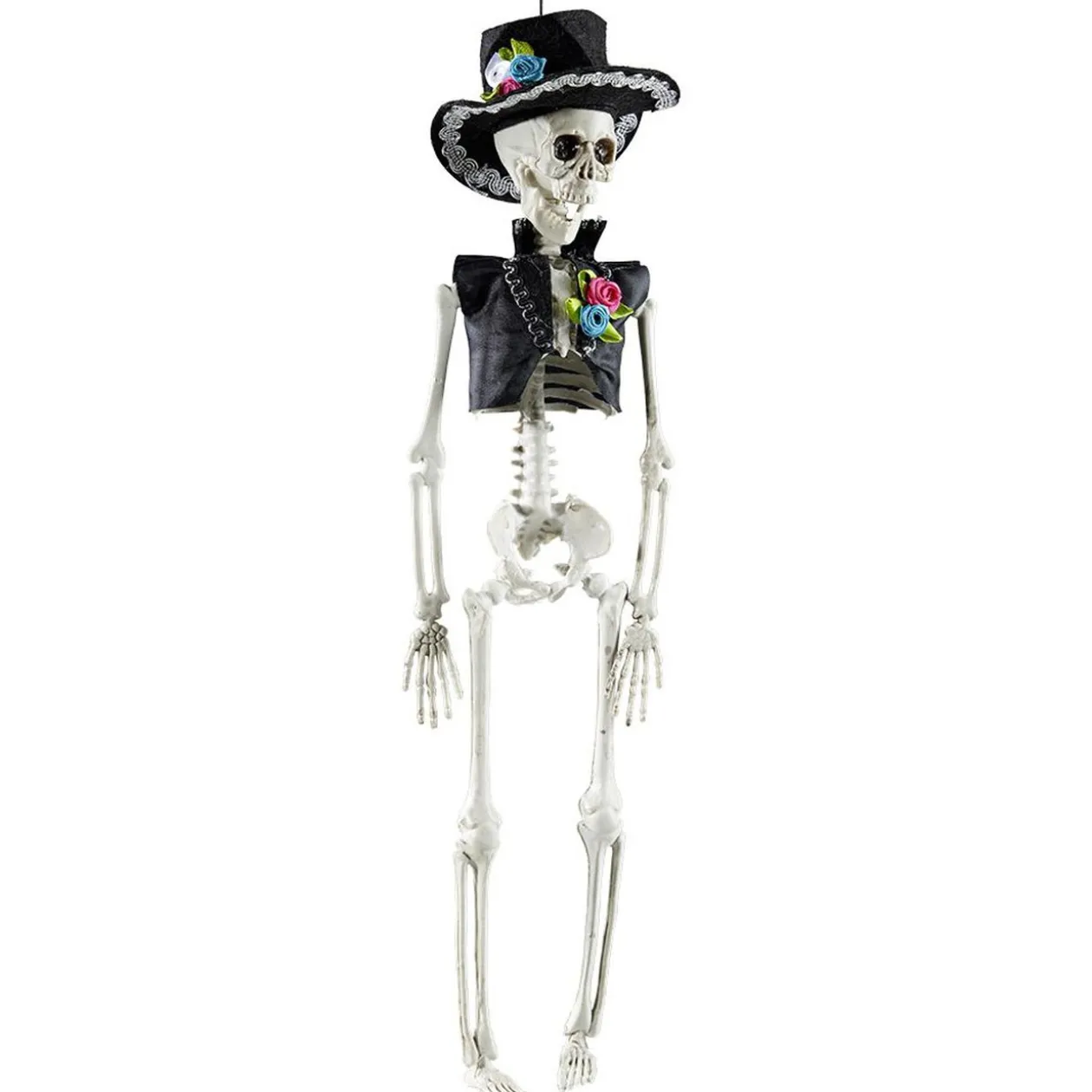 Squelette homme esprit mexicain Halloween à suspendre H40cm