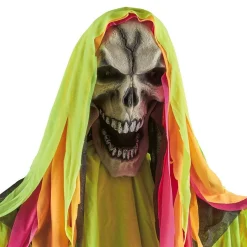 Squelette sonore et lumineux à LED décoration Halloween néon