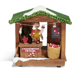 Stand de Noël lumineux chaussettes 5 LED blanc chaud en résine