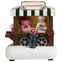 Stand vente de gourmandises lumineux Village de Noël