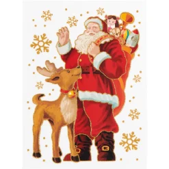Sticker électrostatique Père Noël et renne